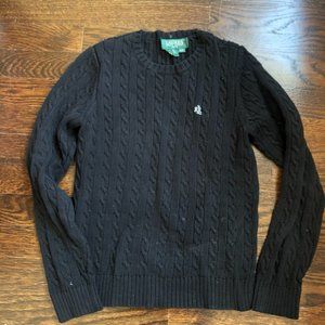 Ralph Lauren Cable Knit Sweater, Black, Size P/S